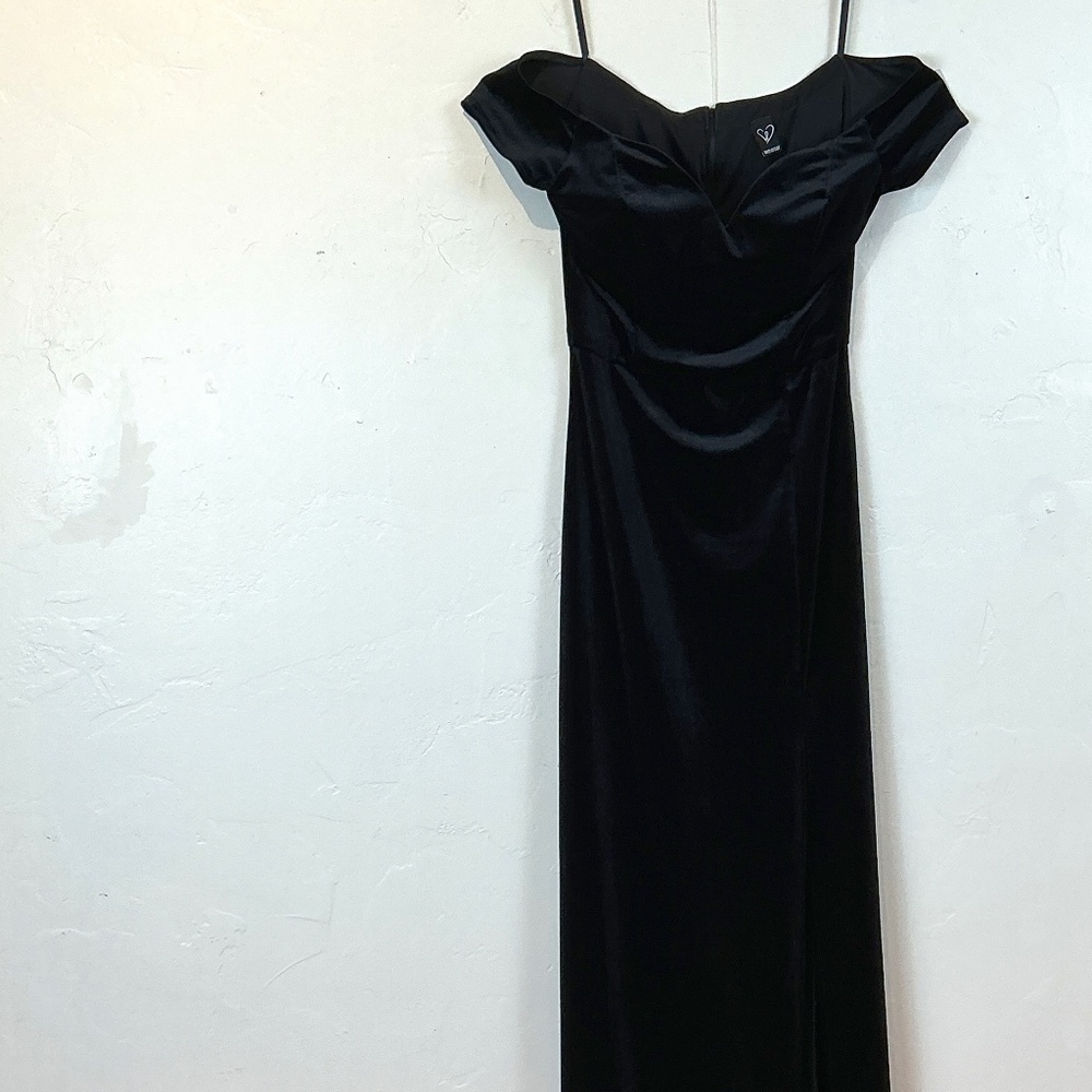 Classic black velvet dress